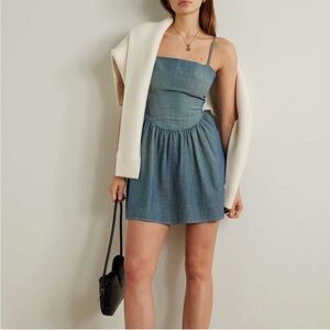 NWT RE/DONE & Pamela Anderson Chambray Corset Minidress Medium